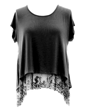 Black Top With Lace Trim