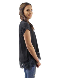 Black Top With Lace Trim