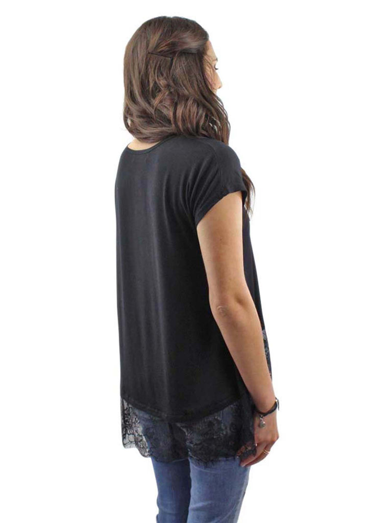 Black Top With Lace Trim