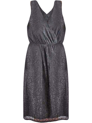 Black Sleeveless High Waist Lace Midi Dress