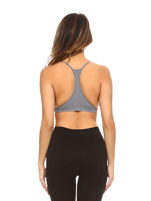 Charcoal Gray Crisscross Knit Racerback Bralette