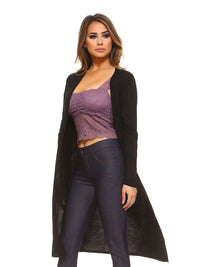 Black Open Front Cardigan