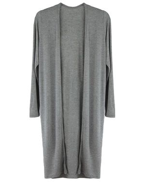 Light Gray Open Front Cardigan