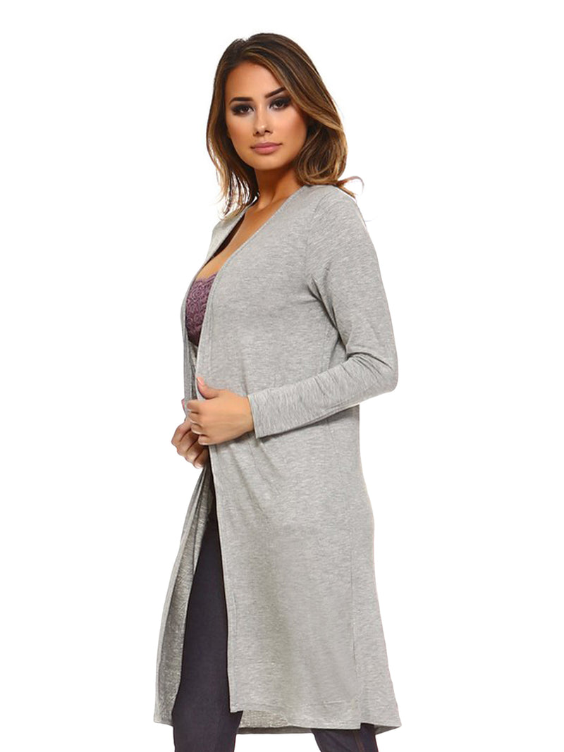 Light Gray Open Front Cardigan