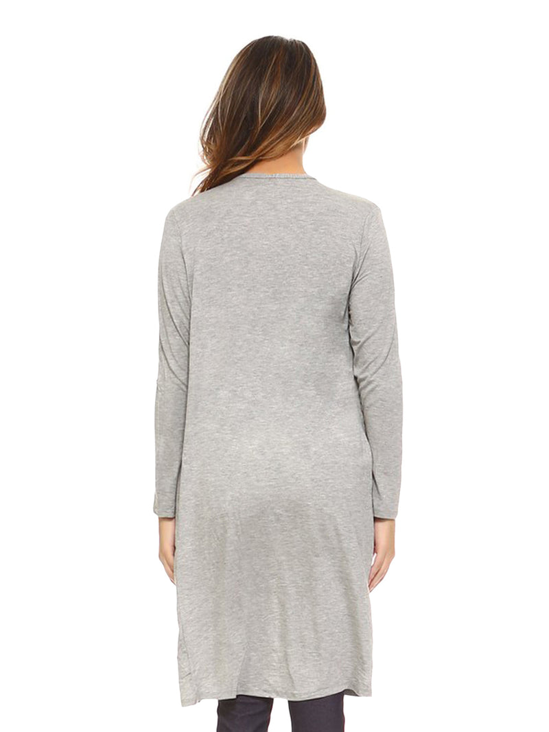 Light Gray Open Front Cardigan