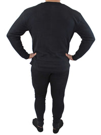 Mens Black Thermal Big & Tall Underwear Set