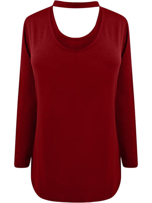 Burgundy Choker Style Top