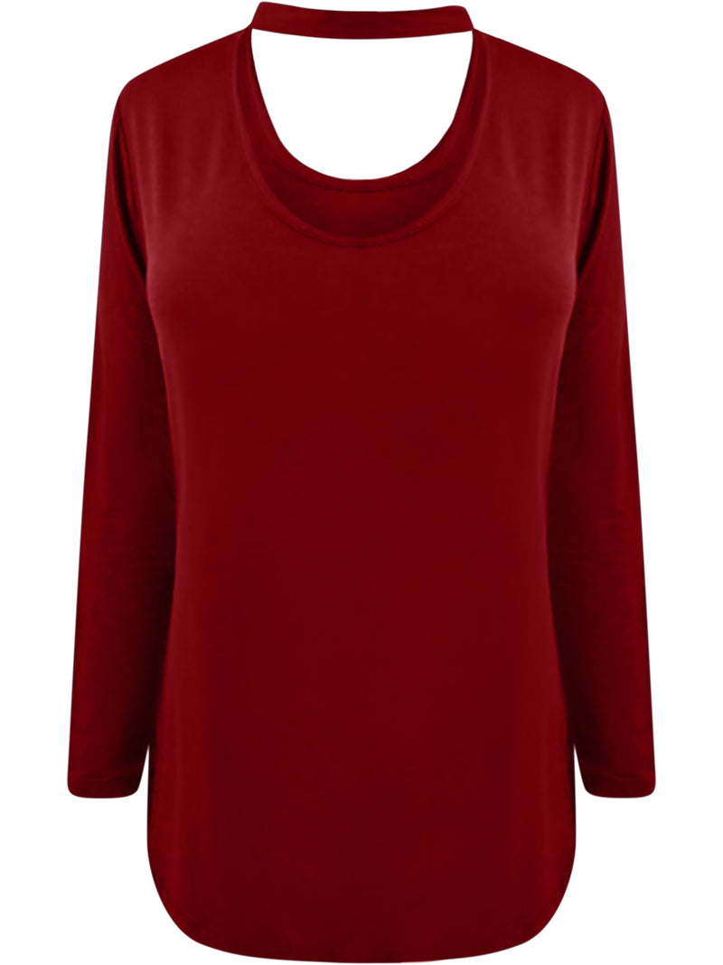 Burgundy Choker Style Top