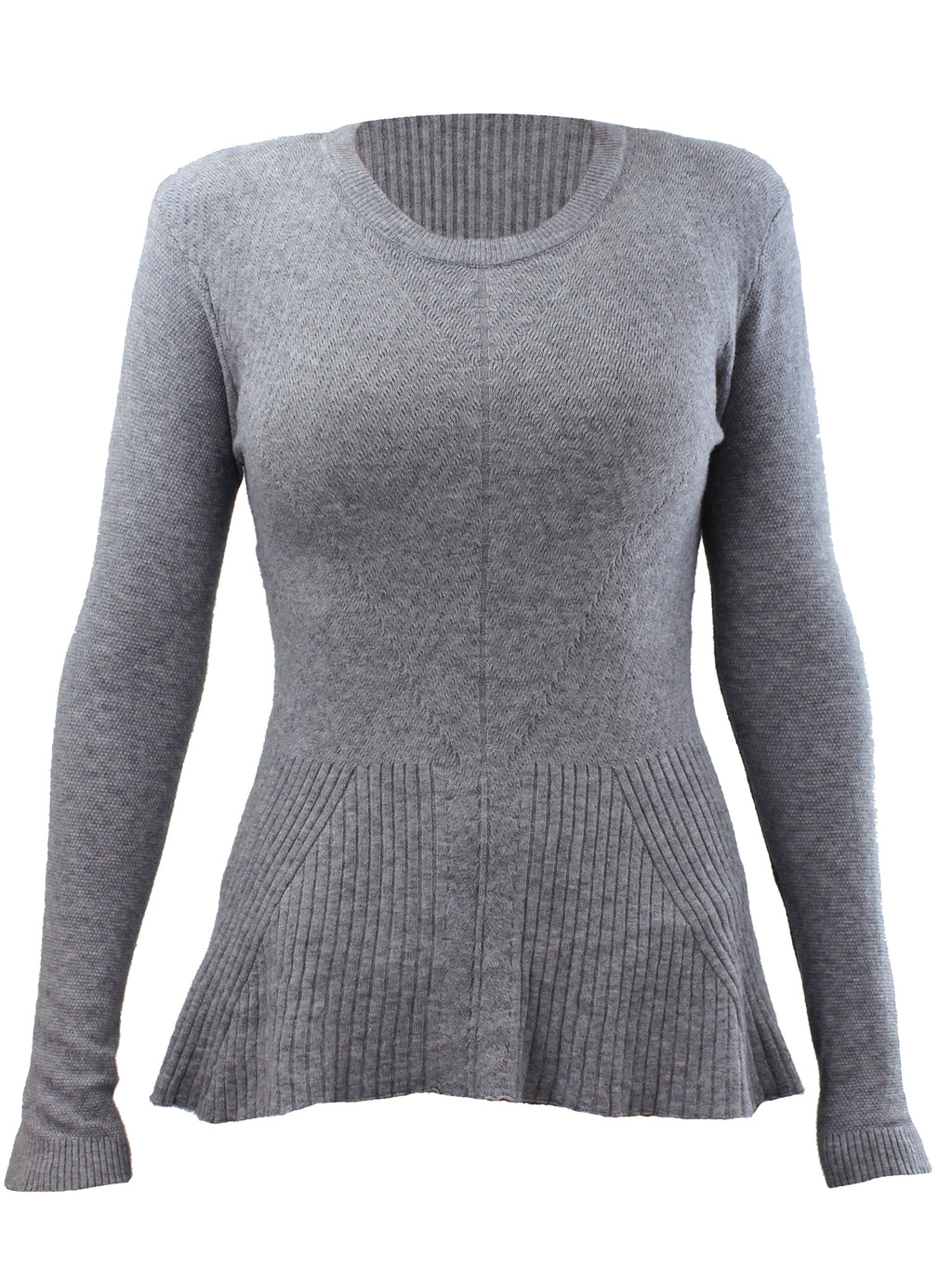 Light Gray Swing Hemline Womens Sweater