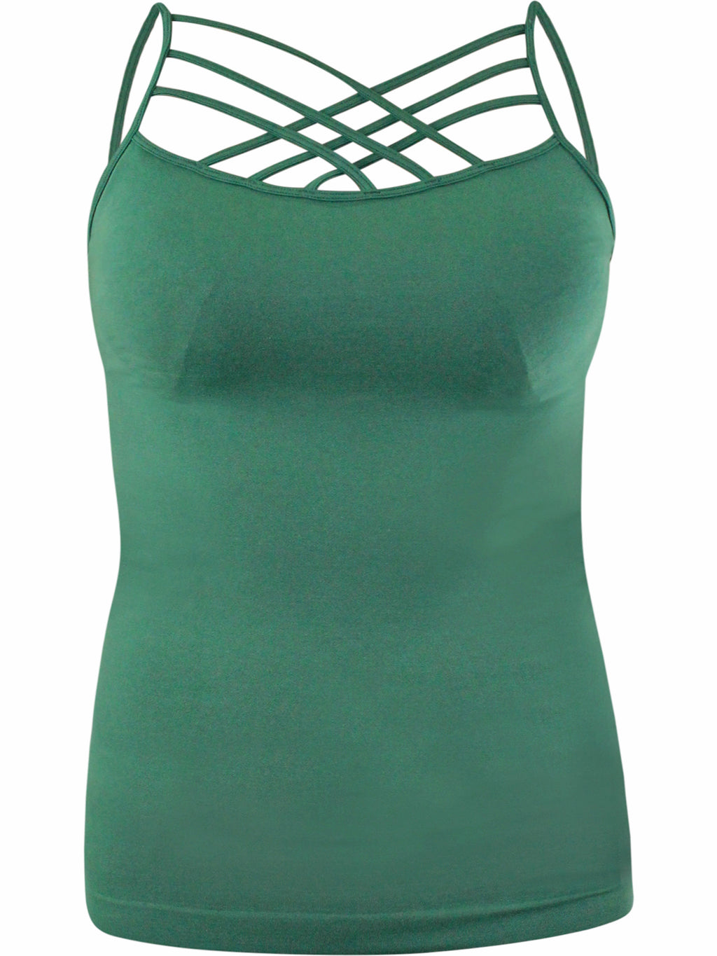 Plus Size Womens Green Spaghetti Strap Camisole