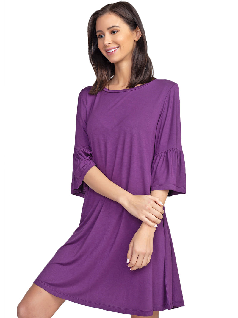 Plum Purple Womens Swing Dress