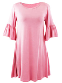Rose Pink Womens Swing Dress
