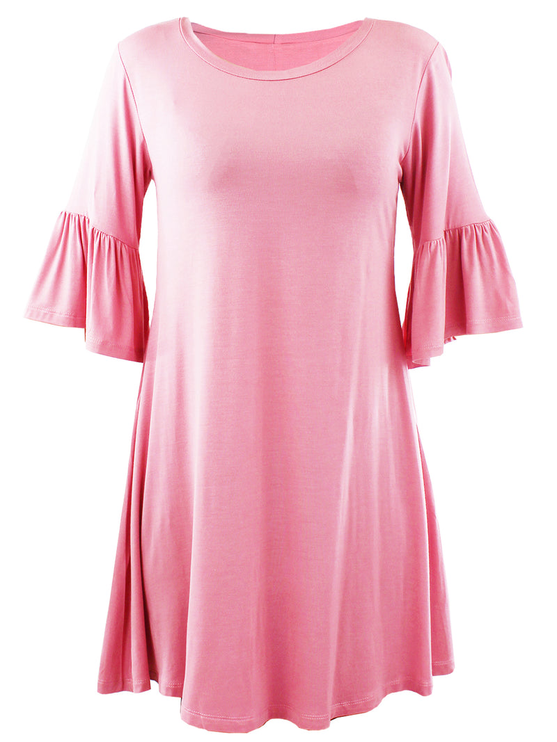 Rose Pink Womens Swing Dress