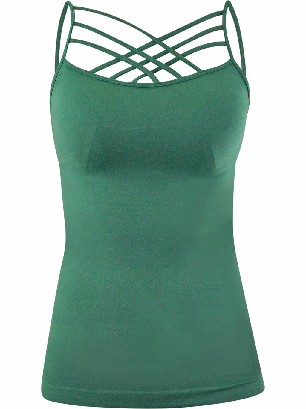 Womens Green Cage Top Spaghetti Strap Camisole