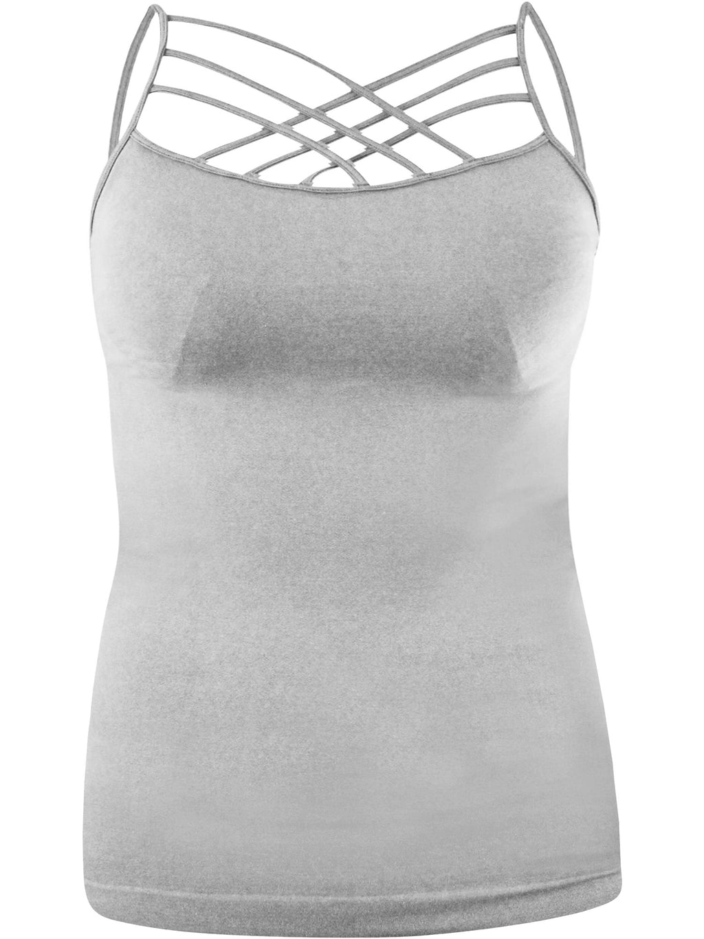 Plus Size Womens Light Gray Spaghetti Strap Camisole