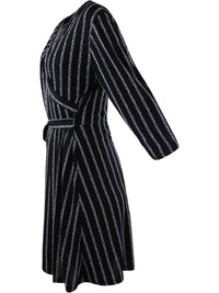 Black Long Sleeve Wrap Dress