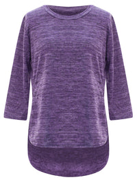 Purple Loose Fit Plus Size Hi-Lo Top