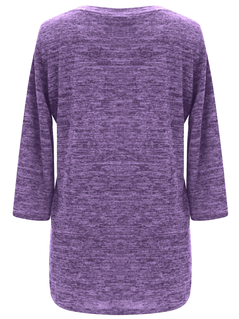 Purple Loose Fit Plus Size Hi-Lo Top