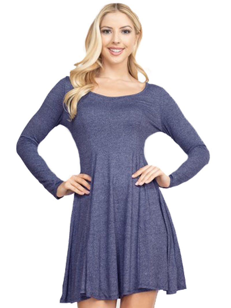 navy blue long sleeve skater dress boohoo Women's Square Neck Long Sleeve Skater Mini Dress