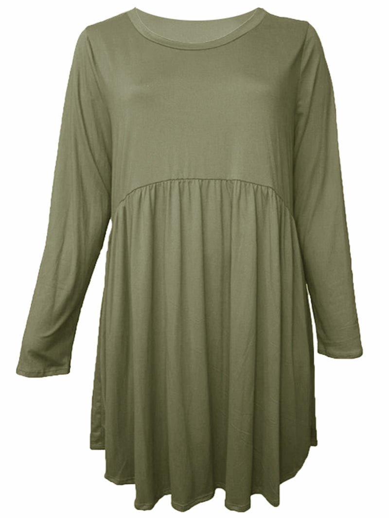 Olive Plus Size Long Sleeve Tunic Dress Size XX-Large
