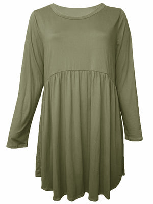 Olive Plus Size Long Sleeve Tunic Dress Size XXX-Large