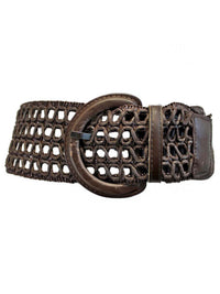 Wide Open Weaved Waist Belt