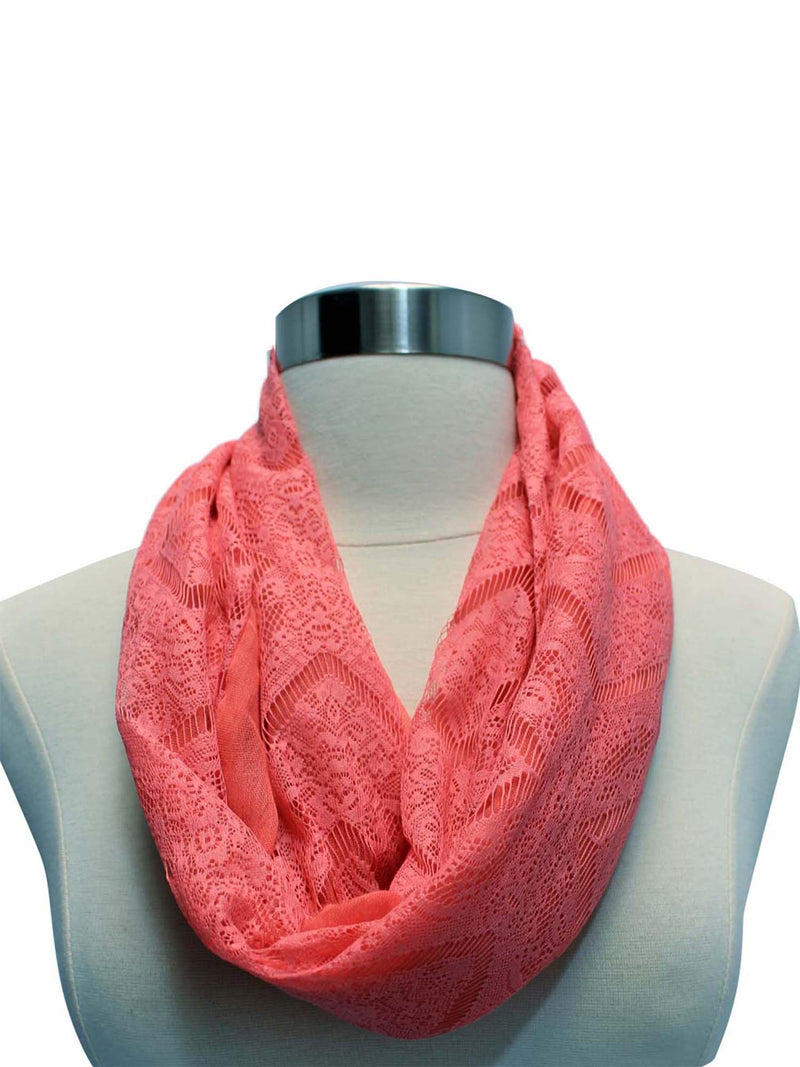 Lace Double Layered Ring Infinity Scarf