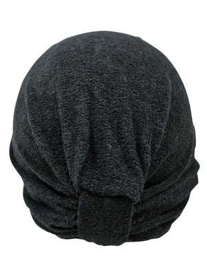 Terry Cloth Turban Head Wrap With Button Detail