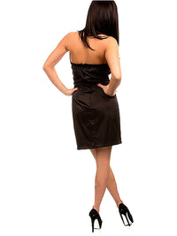 Satin Strapless Dress With Ruffle Bust
