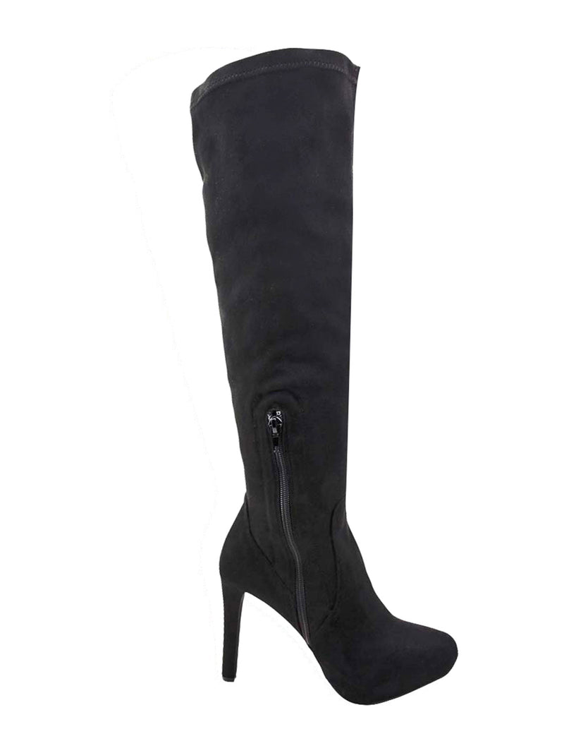 Knee High Heel Womens Suede-Like Boots