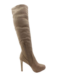 Knee High Heel Womens Suede-Like Boots