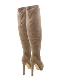 Knee High Heel Womens Suede-Like Boots