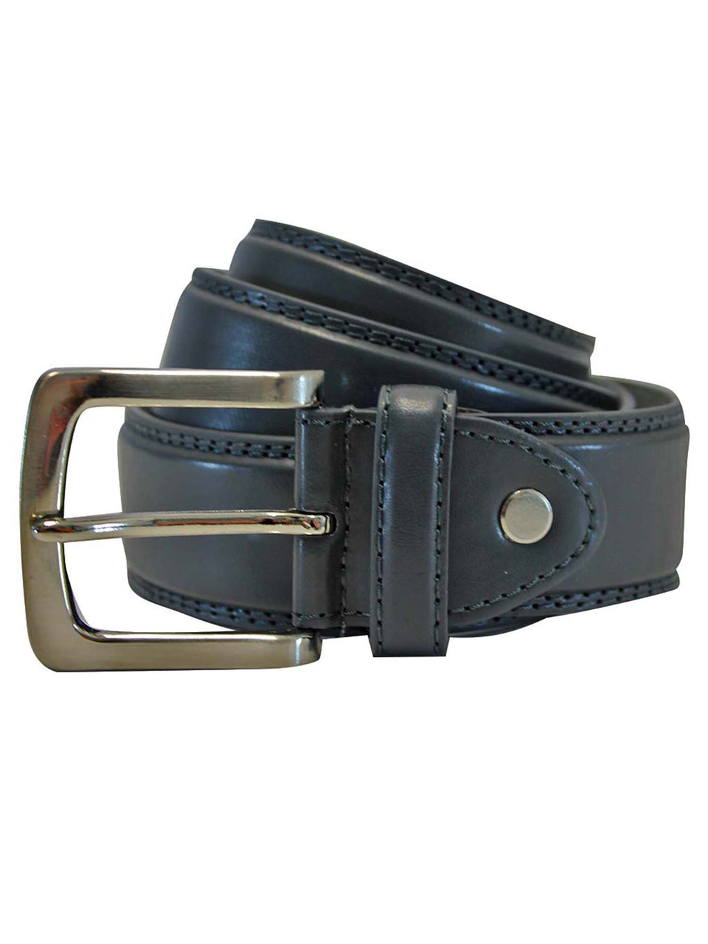 Men's Leather Belt With Silver Buckle