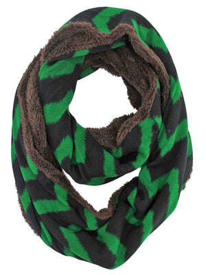 Chevron Striped Fleece Infinity Scarf