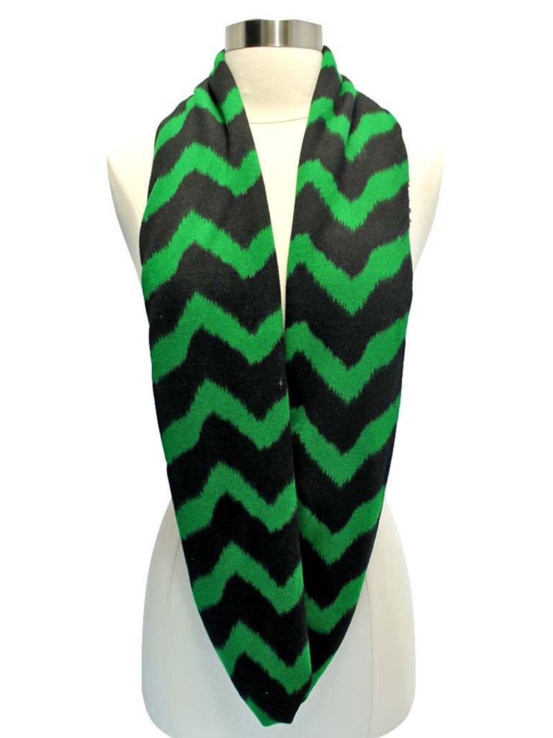 Chevron Striped Fleece Infinity Scarf