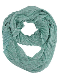 Mint Green Metallic Pleated Circular Scarf