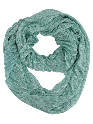 Mint Green Metallic Pleated Circular Scarf