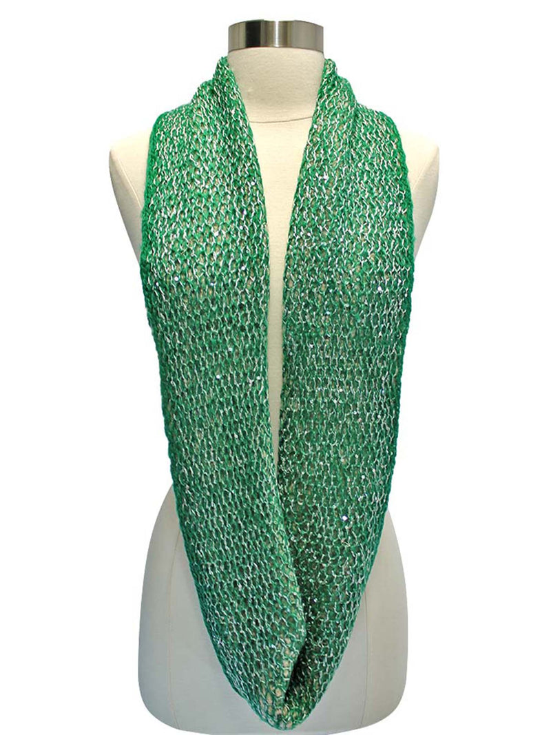 Two-Tone Double Sided Sequin Infinity Winter Scarf