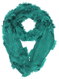 Green Wispy Fringe Ring Scarf