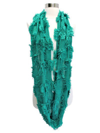 Green Wispy Fringe Ring Scarf
