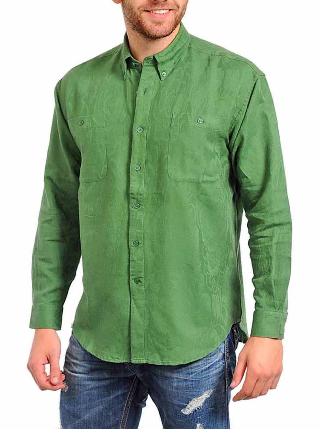 Men's Long Sleeve Textured Button Down Shirt