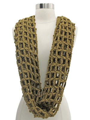 Open Caged Knit Winter Infinity Scarf