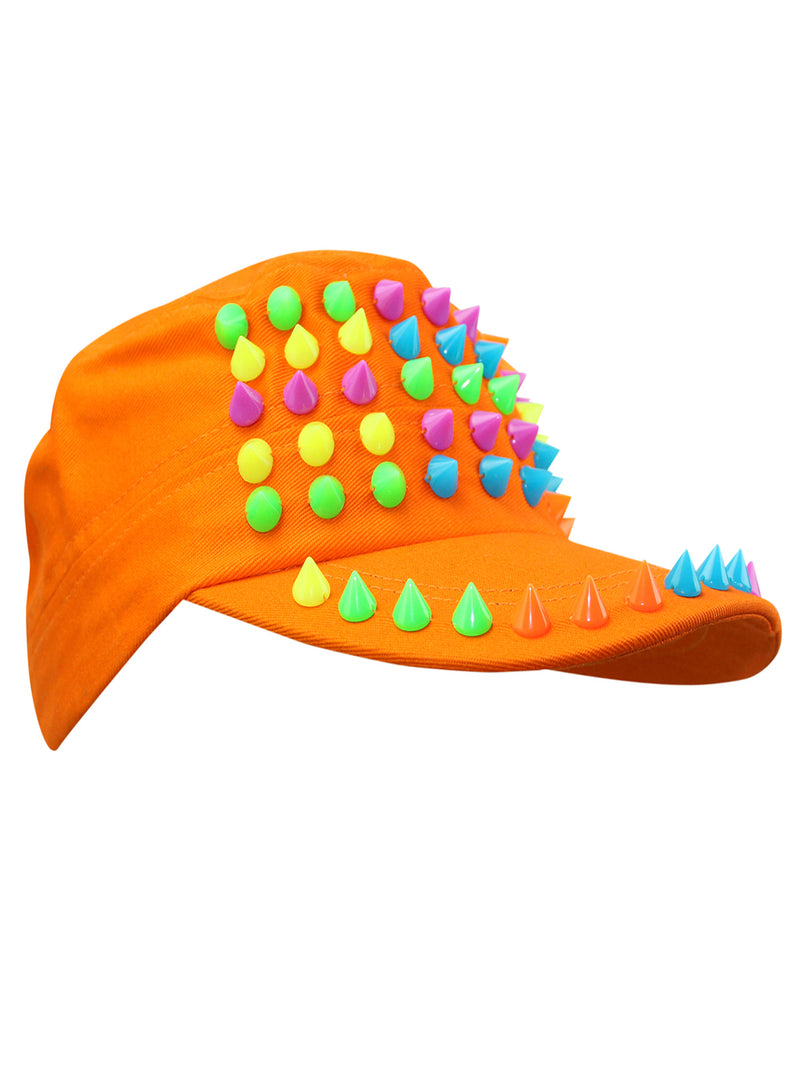 Cadet Style Cotton Cap Hat With Rainbow Spikes