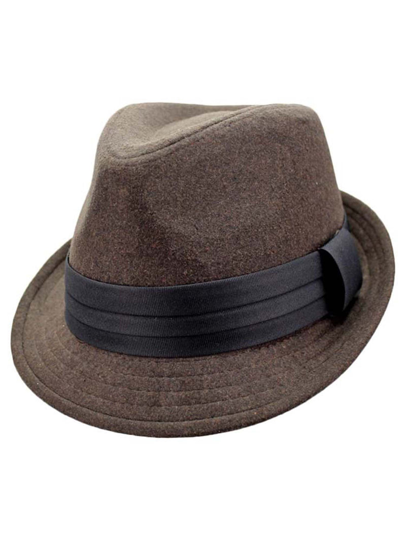 Wool Felt Fedora Hat Trimmed With Hatband