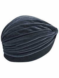 Silver Gray Velvet Turban Head Wrap
