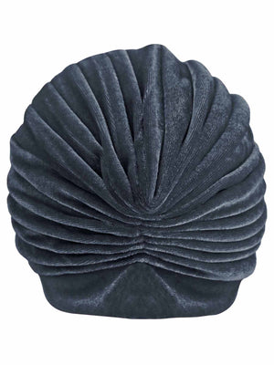 Silver Gray Velvet Turban Head Wrap