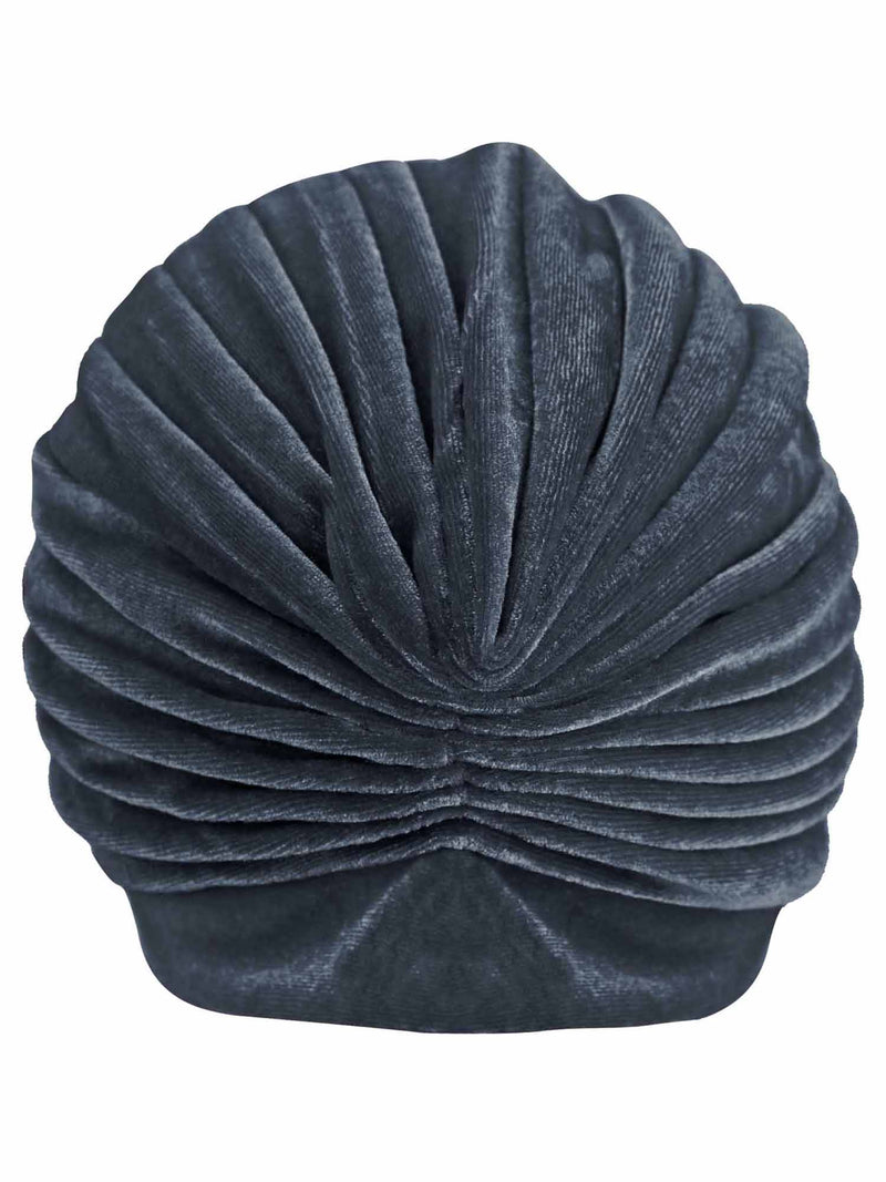 Silver Gray Velvet Turban Head Wrap