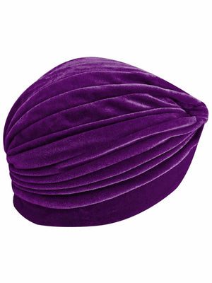 Purple Velvet Turban Head Wrap