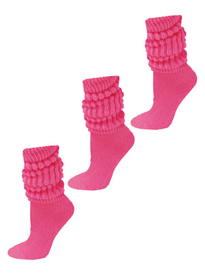 All Cotton 3 Pack Extra Heavy Slouch Socks