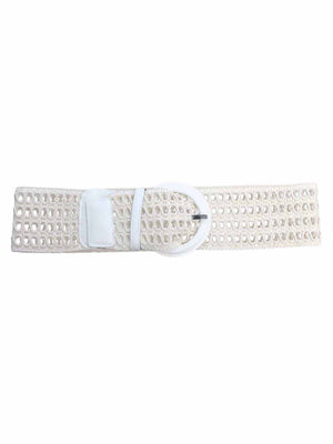 Wide Open Weaved Waist Belt